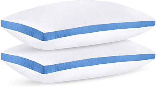 Utopia Bedding Almohada Gusseted (2 Paquete) - Almohada Hipoalergénica y Fácil de Usar - Cojín De Calidad (Azul - 45x74)