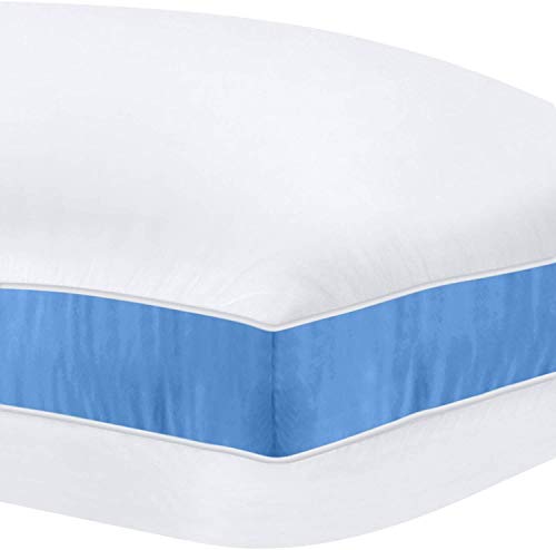 Utopia Bedding Almohada Gusseted (2 Paquete) - Almohada Hipoalergénica y Fácil de Usar - Cojín De Calidad (Azul - 45x74)
