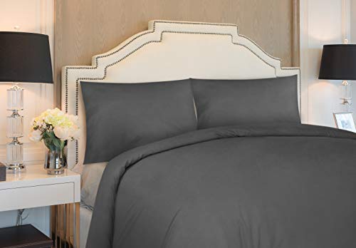 Utopia Bedding Juego de Funda de Edredón - Microfibra Funda de Nórdica y 2 Fundas de Almohada - (Cama 135/150, 230x220cm, Gris)