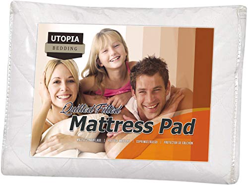 Utopia Bedding - Protector de colchón Acolchado - Microfibra - Transpirable - Funda para colchon estira hasta 38 cm de Profundidad - 150 x 200 cm, Cama 150