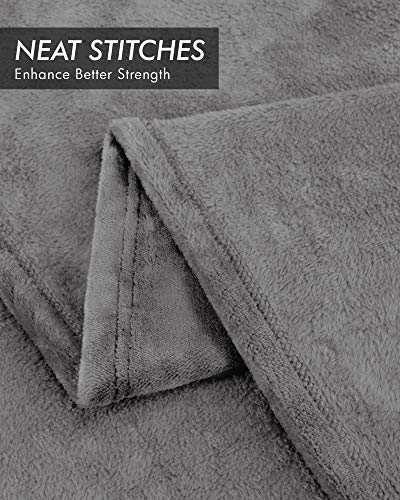 Utopia Bedding Tela de Microfibra de Felpa de Franela - Manta Ligera, Suave y cálida (130 X 150 cm, Grey)