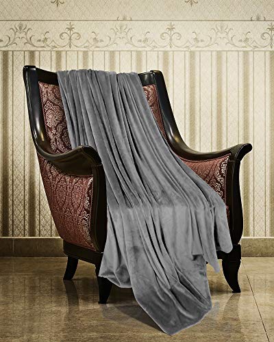 Utopia Bedding Tela de Microfibra de Felpa de Franela - Manta Ligera, Suave y cálida (130 X 150 cm, Grey)