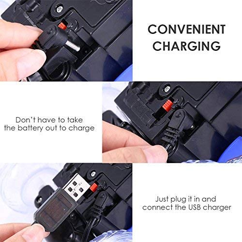 UTTORA Stunt Coche Teledirigido,Coche RC Radiocontrol Tornado Twister Control Remoto Crawler Recargable con Luces de Colores e Interruptor de Música para Niños