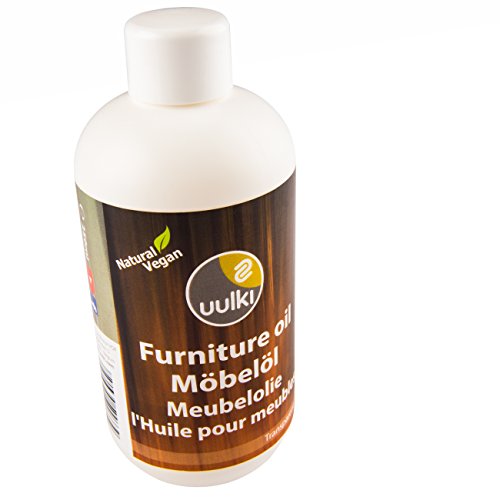 Uulki Aceite natural Aceite para muebles Cuidado de la madera - Proporciona protección desde el interior – 100% Vegetales / Veganos (250ml, incoloro)