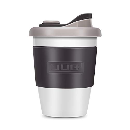 UUQ Mug Café Reutilizable, Taza de Café, Café para Llevar, 12 oz Taza de café con Manga Antideslizante es Apto para lavavajillas y microondas, 340ml (Gris)