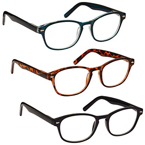 Uv Reader Gafas De Lectura Pack 3 Mezclado Oferta Mar Azul Marrón Concha De Tortuga Negro Mujeres Hombres Rrr76-123 +2,50 3 Unidades 88 g