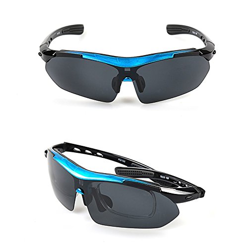 V VILISUN Gafas de Ciclismo, Unisex Sport Gafas con 5 Lentes Intercambiables, Gafas de Sol Polarizadas Deportivas, UV 400 Protección Gafas Deportivas Polarizadas