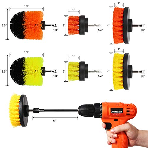Vabaso 11 cepillos de limpieza eléctricos, juego de cepillos de limpieza compatibles con taladro rápido, brocha para atornillador inalámbrico, juego de limpieza para llantas, cocina, coche