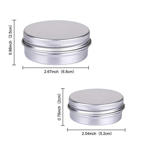 VABNEER Redondo Latas de Aluminio 24Pcs Tarros De Aluminio (12pcs 30ml + 12pcs 60ml) con Etiqueta Adhesiva Adhesiva Dorada de 1 Pieza