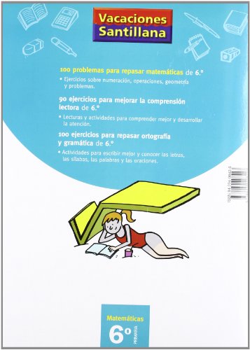 Vacaciones Santillana 100 problemas para repasar matemáticas 6º primaria - 9788429408423