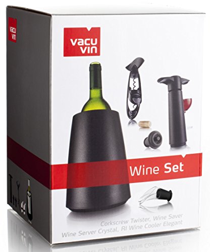 Vacu Vin Set de Vino, Negro, Talla única