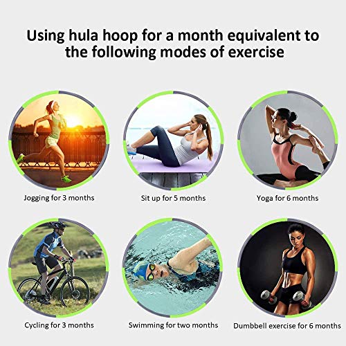 VAGAV Fitness ejercicio Pesado Hula Hoop, perder peso rápido por diversión forma de entrenamiento, quema de grasa modelo saludable, desmontable y diseño ajustable de tamaño (dia.95)