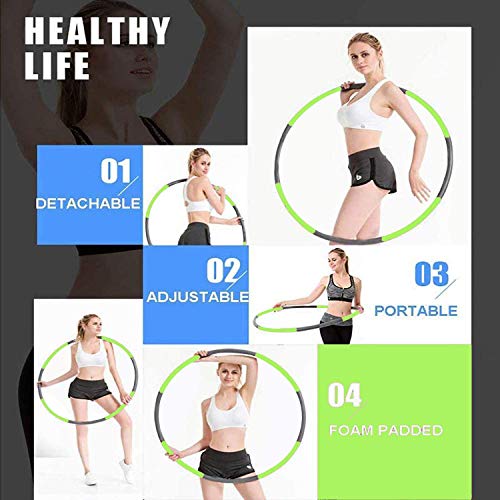 VAGAV Fitness ejercicio Pesado Hula Hoop, perder peso rápido por diversión forma de entrenamiento, quema de grasa modelo saludable, desmontable y diseño ajustable de tamaño (dia.95)