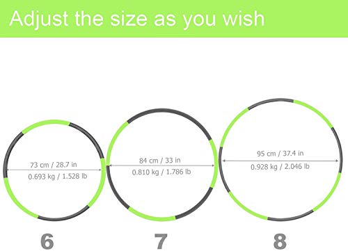 VAGAV Fitness ejercicio Pesado Hula Hoop, perder peso rápido por diversión forma de entrenamiento, quema de grasa modelo saludable, desmontable y diseño ajustable de tamaño (dia.95)