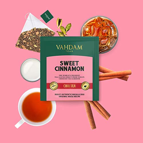 VAHDAM, surtido de té Chai 5 tés, 4 bolsitas de té de pirámide cada una (20 bolsitas de té) | Original Masala Chai de la India, dulce canela Chai, cardamomo Chai, Earl Grey Chai de India