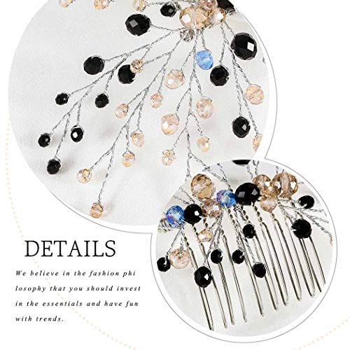 Vakkery - Peine para el pelo de boda, color plateado