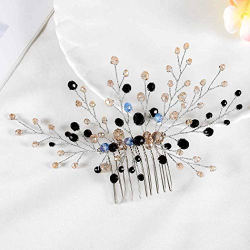 Vakkery - Peine para el pelo de boda, color plateado