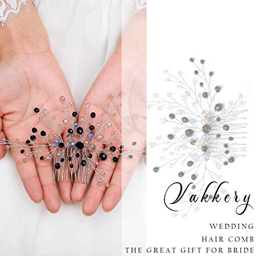 Vakkery - Peine para el pelo de boda, color plateado