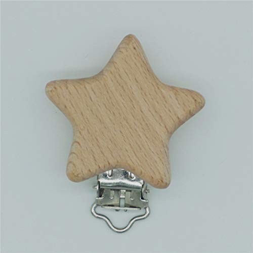 VALICLUD 17Pcs Clip de Chupete Animal de Madera de Haya Natural Mordedor No Tóxico para Bebé Niño Pequeño Dentición Agarre Juguete de Bricolaje