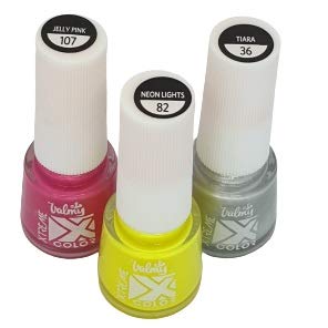 Valmy Color Xtreme Esmalte de Uñas – Set de Pintauñas de Secado Rápido, Colección Neon & Shine, Pack de 3: #36 Tiara, 107 Jelly Pink, 82 Neon Lights