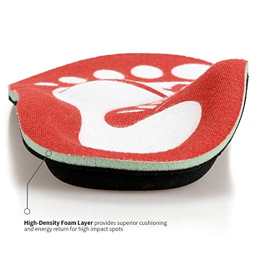 VALSOLE Plantillas Ortopédicas soportes de arco y talones la absorción de choque- para el dolor de talón, pie plano, Fascitis Plantar, dolor de rodilla y espalda (38-39 EU (250mm), red-v7a)