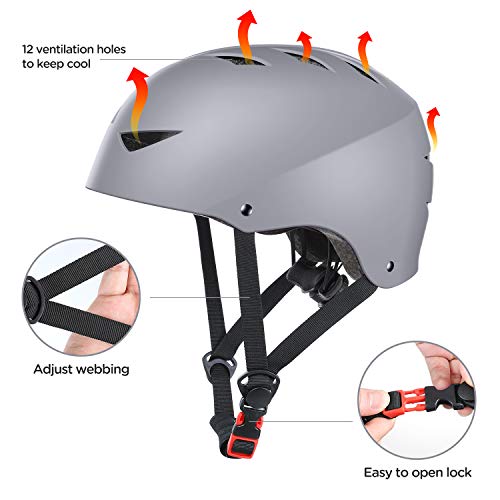 ValueTalks Casco Bicicleta Infantil con ajustador para Monopatín Patinaje BMX Esquiar,Apto para los niños de 5-16 años