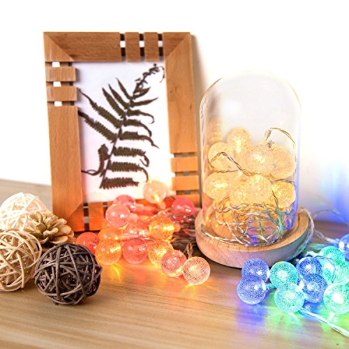 Valuetom 10M 80 LED 2 Mods Luces de hadas y Bola de Cristal Cadena de Luces Decorativas para Fiesta de Navidad, Fiesta Casera, Boda al aire libre y Decoración del jardín