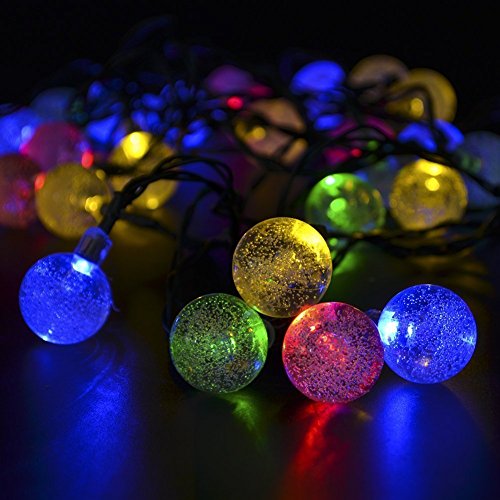 Valuetom 10M 80 LED 2 Mods Luces de hadas y Bola de Cristal Cadena de Luces Decorativas para Fiesta de Navidad, Fiesta Casera, Boda al aire libre y Decoración del jardín