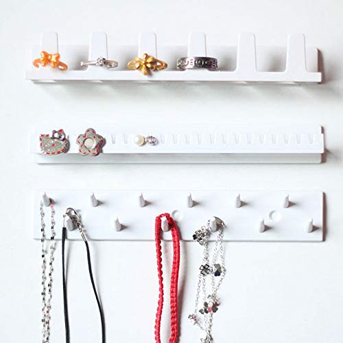 VALUEU Joyería Pantalla Rack 9-en-1 exhibición de joyería Organizador Adhesivo Pegar Pared Colgante Collar Percha