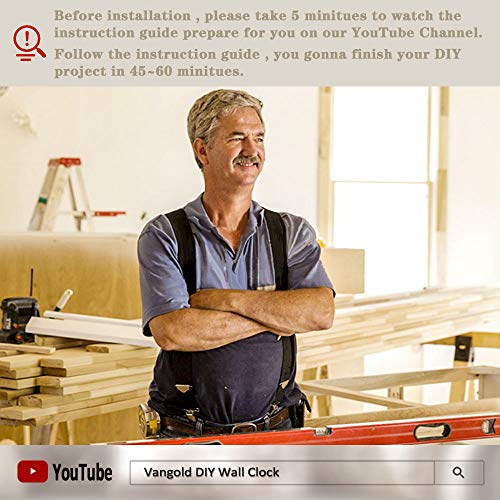 VANGOLD Mute DIY Reloj de Pared sin Marco Espejo Grande 3D Sticker-2 años de garantía (Plata)