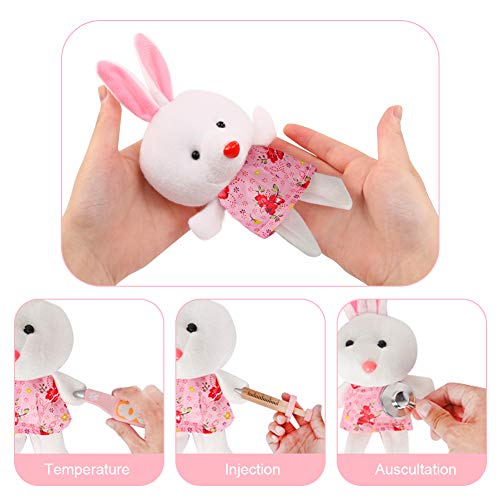 Vanplay Madera Doctora Juguetes Maleta Médica con Rosa Medico Kit Regalo para Niños 3 4 5 Años, 43PCS