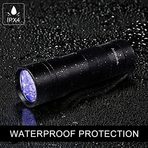 Vansky® Mascotas orina Ultra Violeta Detector perro/gato Quitamanchas fluorescente agentes sbiancanti Detector, UV Blacklight linterna eléctrica motrices, Manchas Secche sobre alfombras, cortinas y telas. 3 pilas AAA incluidas & INSERITO