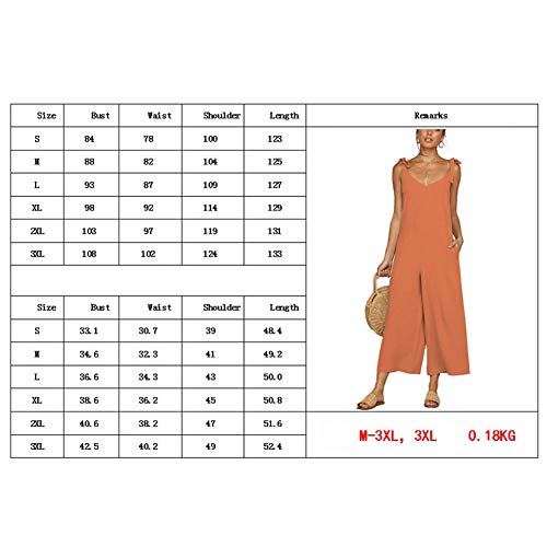 VANVENE - Mono holgado de verano para mujer con tirantes con lazo Negro Negro ( M