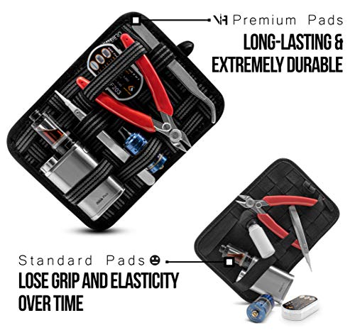 VapeHero® Funda para cigarrillos electrónicos con esterilla premium para extraer el vapor, funda para botellas líquidas y accesorios, apta para baterías grandes 18650 resistente a los golpes