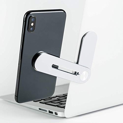 VARUTA - Soporte móvil para Ordenador, PC, comunicación móvil y Accesorio de Escritorio, Doble Pantalla, magnético, imán, aleación de Aluminio, Plateado.