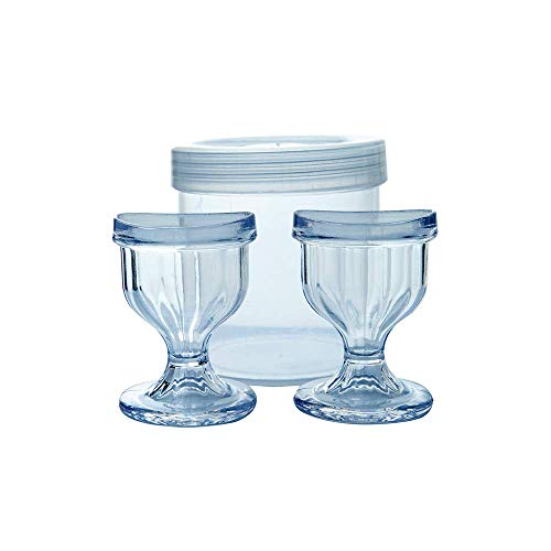 Vasos transparentes para lavar los ojos para una limpieza eficaz de los ojos, borde en forma de ojo – ajuste cómodo – 2 unidades