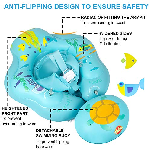 VATOS Flotadora para bebés 6meses-30meses Inflable Flotador de Natación para Bebés Bebé Recién Nacido Aprende a Nadar Entrenador Inflable Flotador para Bebés
