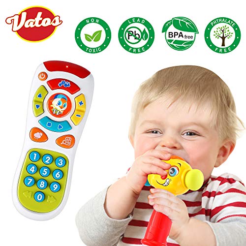 VATOS Juguete de Control Remoto Juguetes Martillo para Bebés de 12 a 18 Meses para Arriba Juguetes para Niños Iluminación y Sonido Baby Hammer Los para Niños de 1 año (Solo Pronunciación en inglés)