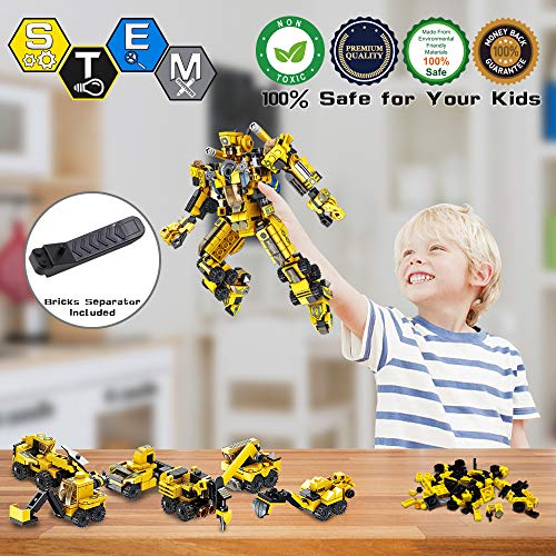 VATOS Robot Stem Juguetes de Construcción 12-in-1 573 PCS Educativo Ingeniería Bloques Aprendizaje Kit de Juguetes Diversión Creativa Mejor Regalo de Juguete para Niños de 6 años o más Niños y Niñas