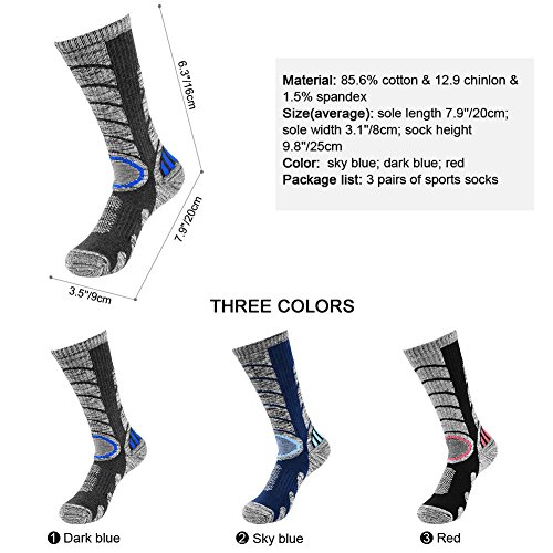 VBIGER 3 pares Calcetines de Invierno Térmico para Hombre Largo Algodón Calcetines de deportivos esquí senderismo ciclismo