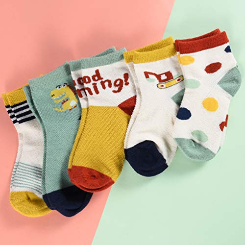 VBIGER 5 pares Niños Niñas Calcetines de Algodón Calcetines de Lindo Cómodo para otoño 3-7 Años