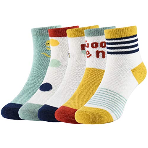 VBIGER 5 pares Niños Niñas Calcetines de Algodón Calcetines de Lindo Cómodo para otoño 3-7 Años