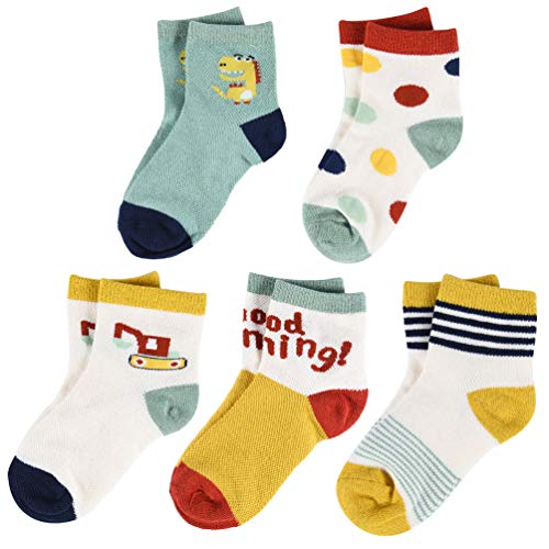 VBIGER 5 pares Niños Niñas Calcetines de Algodón Calcetines de Lindo Cómodo para otoño 3-7 Años