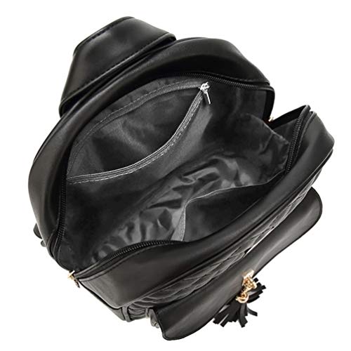 Vbiger Mochilas Mujer de Cuero PU Mochila de Moda Ocio 3 en 1 para Ocio Viaje (negro1)