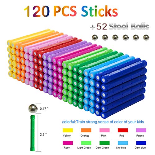 Veatree Bloques Magnéticos de Construcción para Niños Palos Magnéticos con Bolas 178 Piezas Juguete Educativo para el Desarrollo Integral para Mayores de 4 Años