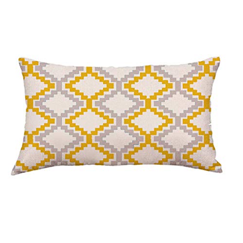 VECDY Funda De Almohada, Súper Suave Geométrico Felpa Corto Almohada Sofá Cojín Conjunto Decoración del Hogar Coche Bar Pub Durable(con Exclusión De Almohada) 30x50cm