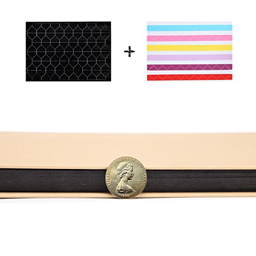 VEESUN Album de Fotos Scrapbook, 80 Páginas Negras (40 Hojas), DIY Scrapbooking Album Original para Aniversario de Boda de Oro Cumpleaños Navidad para Mujer Niña Novios Novia Amiga Regalos, Amarillo