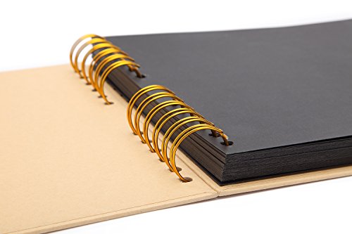 VEESUN Album de Fotos Scrapbook, 80 Páginas Negras (40 Hojas), DIY Scrapbooking Album Original para Aniversario de Boda de Oro Cumpleaños Navidad para Mujer Niña Novios Novia Amiga Regalos, Amarillo