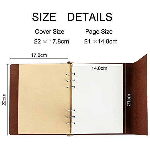 VEESUN Cuaderno de Cuero A5, Retro Libreta Bonitas de Viaje, Cuaderno Vintage Agenda, Recargable Bloc de Libros en Blanco Diary Regalo, Diario de La Regalo Para Hombres Mujeres Estudiantes, Búho