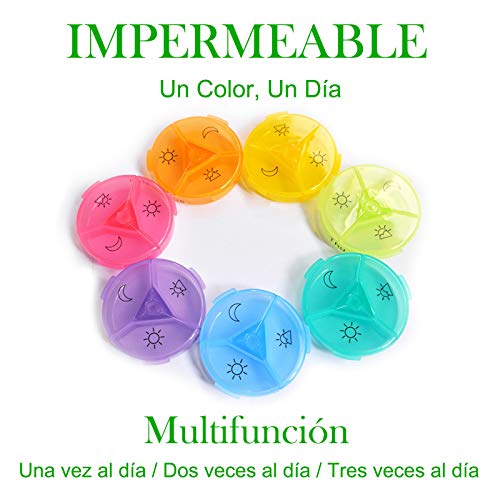 VEGCOO Pastillero Semanal 3 Tomas con 21 Compartimentos y Cortador de Pastillas, Pastillero Pequeño Viaje Organizador Pastillas para Vitaminas, Aceites de Pescado, Suplemento